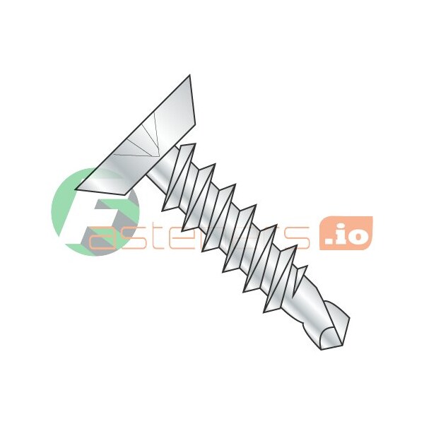 Newport Fasteners Self-Drilling Screw, #10 x 2 in, Zinc Plated Steel Flat Head Phillips Drive, 1000 PK 832885 - main
